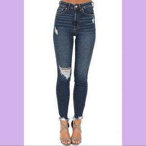 KanCan High Waisted Distressed Skinny Jeans